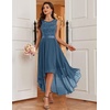 image:imageBeryLove Summer Wedding Guest Formal Cocktail Dresses Sequin Prom Party Lace High Low Bridesmaid Elegant DressGrey Blue Sequin