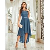 image:imageBeryLove Summer Wedding Guest Formal Cocktail Dresses Sequin Prom Party Lace High Low Bridesmaid Elegant DressGrey Blue Sequin