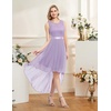image:imageBeryLove Summer Wedding Guest Formal Cocktail Dresses Sequin Prom Party Lace High Low Bridesmaid Elegant DressLavender