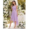 image:imageBeryLove Summer Wedding Guest Formal Cocktail Dresses Sequin Prom Party Lace High Low Bridesmaid Elegant DressLavender Sequin