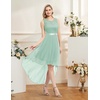 image:imageBeryLove Summer Wedding Guest Formal Cocktail Dresses Sequin Prom Party Lace High Low Bridesmaid Elegant DressLight Green