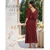 image:imageBeryLove Women Sequin Formal Party Dress Sparkly Cocktail Evening Prom Gown Elegant Wedding Dresses with Shawl 0033 Red XL