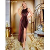 image:imageBeryLove Womens Formal Sequin Wedding Guest Dress Sparkly Long Prom Evening DressesBurgundy