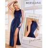 image:imageBeryLove Womens Formal Sequin Wedding Guest Dress Sparkly Long Prom Evening DressesNavy