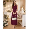 image:imageBeryLove Womens Formal Wedding Guest Slit Dress Classy Sleeveless Long Prom Gala DressesBurgundy