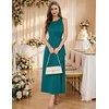 image:imageBeryLove Womens Formal Wedding Guest Slit Dress Classy Sleeveless Long Prom Gala DressesTeal Blue