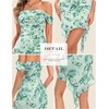 image:imageBeryLove Womens Sexy Off Shoulder Mesh Midi Wedding Guest Dresses Ruched Bodycon Ruffled Cocktail DressPrint Green