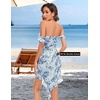 image:imageBeryLove Womens Sexy Off Shoulder Mesh Midi Wedding Guest Dresses Ruched Bodycon Ruffled Cocktail DressPrint Greyblue