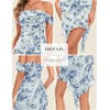 image:imageBeryLove Womens Sexy Off Shoulder Mesh Midi Wedding Guest Dresses Ruched Bodycon Ruffled Cocktail DressPrint Greyblue