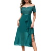image:imageBeryLove Sequin Formal Wedding Guest Prom Party Dress Off Shoulder Cocktail Sparkly Midi Evening DressPeacockgreen