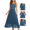 image:imageBeryLove Summer Formal Wedding Guest Prom Dresses Sequin Cocktail Evening Lace Elegant Mother of The Bride DressGrey Blue