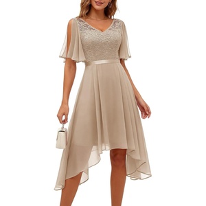 image:imageBeryLove Cocktail Formal Party Dress Bridesmaid Wedding Guest A Line Lace Elegant Flowy Prom DressesChampagne