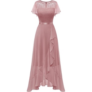 image:imageBeryLove Formal Dresses for Women 2026 Wedding Guest with Slit Cocktail Elegant Lace Long Prom DressBlush