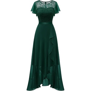 image:imageBeryLove Formal Dresses for Women 2026 Wedding Guest with Slit Cocktail Elegant Lace Long Prom DressDarkgreen