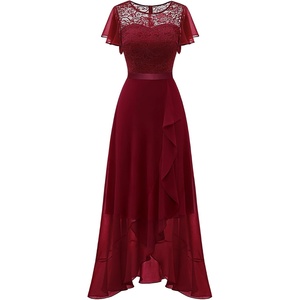 image:imageBeryLove Formal Dresses for Women 2026 Wedding Guest with Slit Cocktail Elegant Lace Long Prom DressDarkred