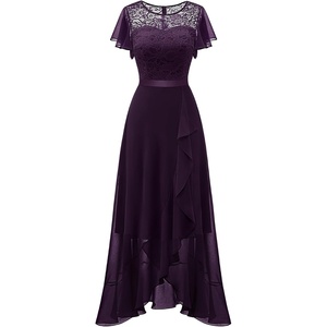 image:imageBeryLove Formal Dresses for Women 2026 Wedding Guest with Slit Cocktail Elegant Lace Long Prom DressGrape