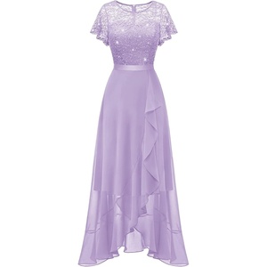 image:imageBeryLove Formal Dresses for Women 2026 Wedding Guest with Slit Cocktail Elegant Lace Long Prom DressLavender Sequin