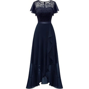 image:imageBeryLove Formal Dresses for Women 2026 Wedding Guest with Slit Cocktail Elegant Lace Long Prom DressNavy