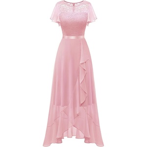 image:imageBeryLove Formal Dresses for Women 2026 Wedding Guest with Slit Cocktail Elegant Lace Long Prom DressPink