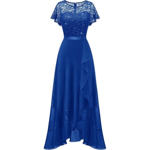 image:imageBeryLove Formal Dresses for Women 2026 Wedding Guest with Slit Cocktail Elegant Lace Long Prom DressRoyalblue Sequin
