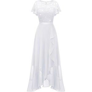 image:imageBeryLove Formal Dresses for Women 2026 Wedding Guest with Slit Cocktail Elegant Lace Long Prom DressWhite Sequin