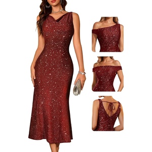 image:imageBeryLove Formal Sequin Prom Wedding Guest Cocktail Evening Bodycon DressesBburgundy