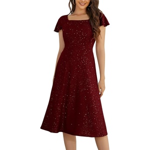 image:imageBeryLove Prom Dress for Teens Sequin Formal Party Dress with Flutter Short Sleeves for Wedding amp Cocktail Evening EventsBurgundy