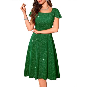 image:imageBeryLove Prom Dress for Teens Sequin Formal Party Dress with Flutter Short Sleeves for Wedding amp Cocktail Evening EventsDarkgreen