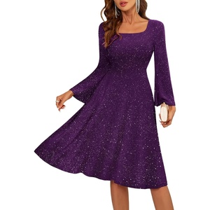 image:imageBeryLove Prom Dress for Teens Sequin Formal Party Dress with Flutter Short Sleeves for Wedding amp Cocktail Evening EventsLong Sleeve Grape