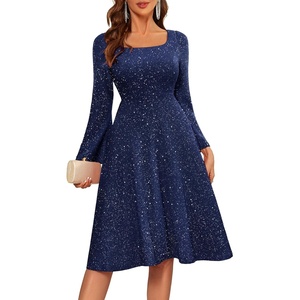 image:imageBeryLove Prom Dress for Teens Sequin Formal Party Dress with Flutter Short Sleeves for Wedding amp Cocktail Evening EventsLong Sleeve Navy