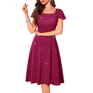 image:imageBeryLove Prom Dress for Teens Sequin Formal Party Dress with Flutter Short Sleeves for Wedding amp Cocktail Evening EventsRose