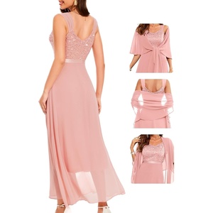 image:imageBeryLove Summer Formal Wedding Guest Prom Dresses Sequin Cocktail Evening Lace Elegant Mother of The Bride DressBlush