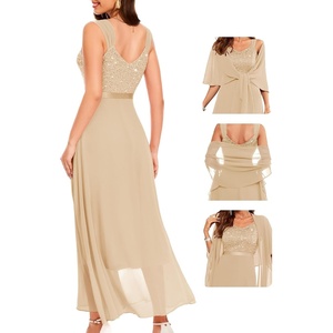 image:imageBeryLove Summer Formal Wedding Guest Prom Dresses Sequin Cocktail Evening Lace Elegant Mother of The Bride DressChampagne