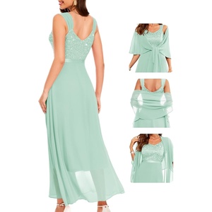 image:imageBeryLove Summer Formal Wedding Guest Prom Dresses Sequin Cocktail Evening Lace Elegant Mother of The Bride DressLight Green