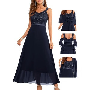 image:imageBeryLove Summer Formal Wedding Guest Prom Dresses Sequin Cocktail Evening Lace Elegant Mother of The Bride DressNavy