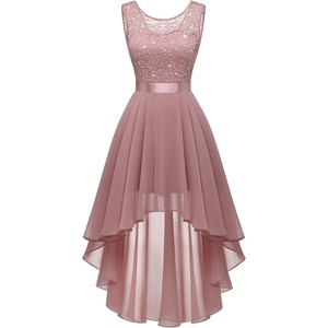 image:imageBeryLove Summer Wedding Guest Formal Cocktail Dresses Sequin Prom Party Lace High Low Bridesmaid Elegant DressBlush Sequin