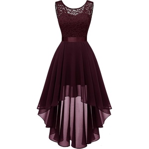 image:imageBeryLove Summer Wedding Guest Formal Cocktail Dresses Sequin Prom Party Lace High Low Bridesmaid Elegant DressBurgundy