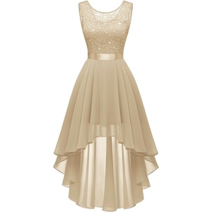 image:imageBeryLove Summer Wedding Guest Formal Cocktail Dresses Sequin Prom Party Lace High Low Bridesmaid Elegant DressChampagne Sequin