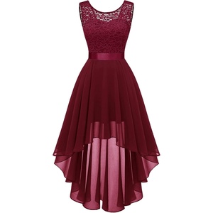 image:imageBeryLove Summer Wedding Guest Formal Cocktail Dresses Sequin Prom Party Lace High Low Bridesmaid Elegant DressDarkred