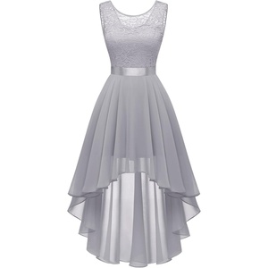 image:imageBeryLove Summer Wedding Guest Formal Cocktail Dresses Sequin Prom Party Lace High Low Bridesmaid Elegant DressGrey