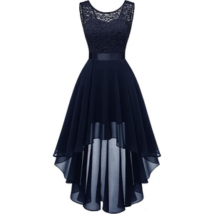 image:imageBeryLove Summer Wedding Guest Formal Cocktail Dresses Sequin Prom Party Lace High Low Bridesmaid Elegant DressNavy