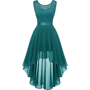 image:imageBeryLove Summer Wedding Guest Formal Cocktail Dresses Sequin Prom Party Lace High Low Bridesmaid Elegant DressPeacock Green