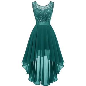 image:imageBeryLove Summer Wedding Guest Formal Cocktail Dresses Sequin Prom Party Lace High Low Bridesmaid Elegant DressPeacockgreen Sequin