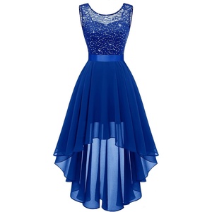 image:imageBeryLove Summer Wedding Guest Formal Cocktail Dresses Sequin Prom Party Lace High Low Bridesmaid Elegant DressRoyalblue Sequin