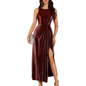 image:imageBeryLove Womens Formal Sequin Wedding Guest Dress Sparkly Long Prom Evening DressesBurgundy