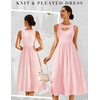image:imageBeryLove Casual Midi Tank Dress Summer Ribbed Knit Pleated Dresses with PocketsPink