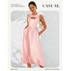 image:imageBeryLove Casual Midi Tank Dress Summer Ribbed Knit Pleated Dresses with PocketsPink
