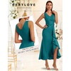 image:imageBeryLove Formal Wedding Guest Evening Midi Ruffle Dresses Prom Cocktail Party Mother of The Bride DressTeal Blue