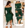image:imageBeryLove Off Shoulder Sequin Formal Ruched Bodycon Glitter Club Night Out GownDarkgreen