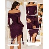 image:imageBeryLove Off Shoulder Sequin Formal Ruched Bodycon Glitter Club Night Out GownPurplish Red